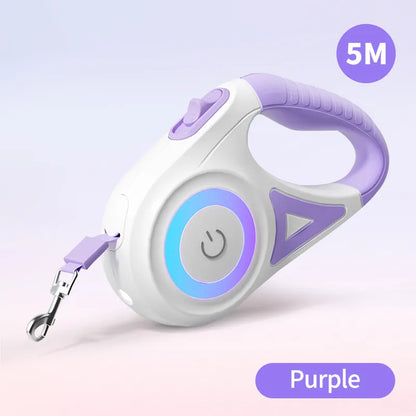 purple automatic leash with light