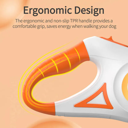 ergonomic automatic leash with light